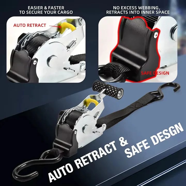 Strapify™ - Rückziehbarer Auto-Ratschenriemen mit unitmotor