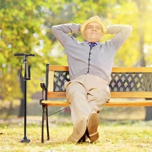 LumiCane™ | Gehstock | Faltbar & Rutschfest | Mit LED-Licht | Höhenverstellbar