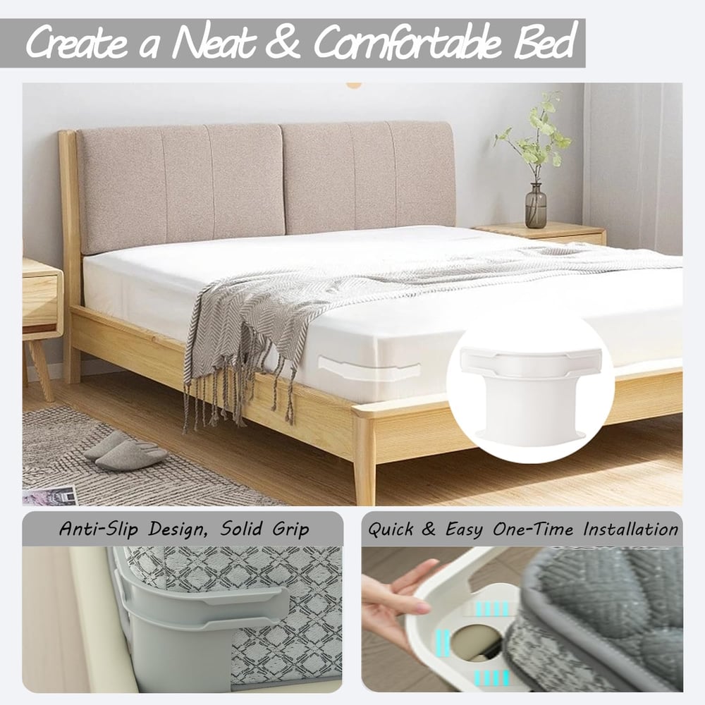 BedFix™ - 4er-Set Bettlaken-Spanner – sicherer Halt für alle Matratzengrößen