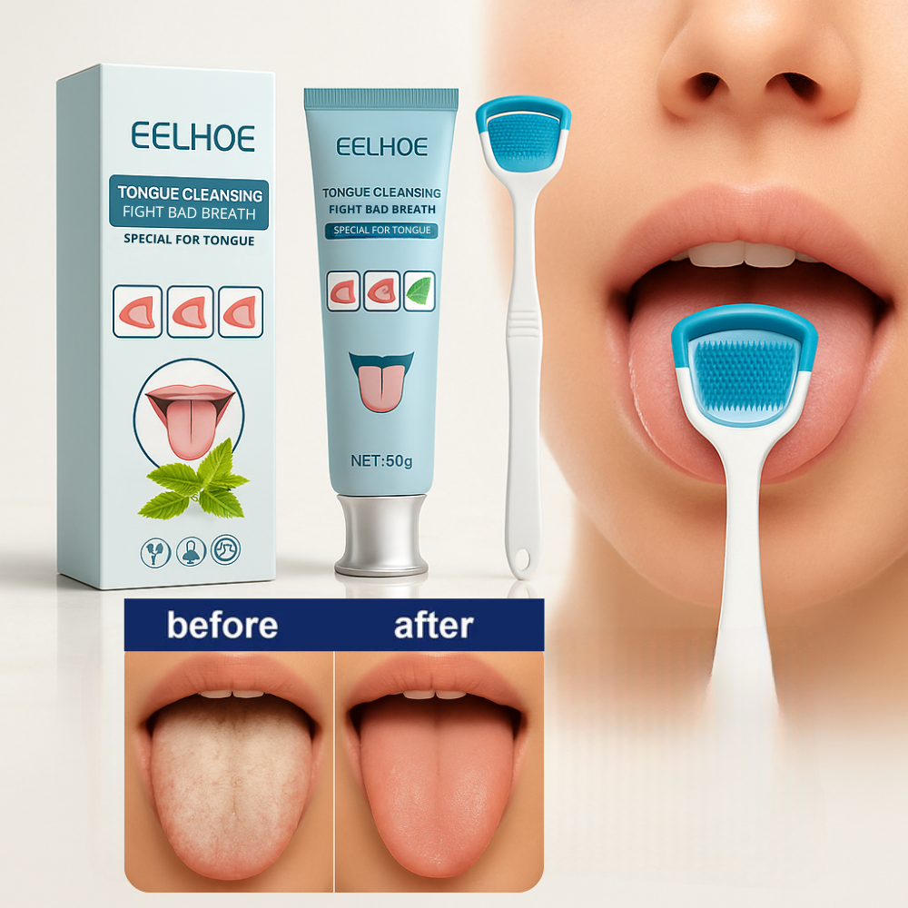 FreshSeal™ Zungen-Gel Set | Bekämpft Mundgeruch | Probiotische Reinigung | Sofortige Frische