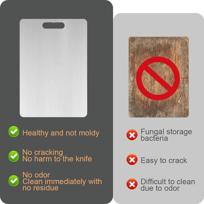 Doppelseitiges Schneidebrett aus Edelstahl – hygienisch, robust & vielseitig