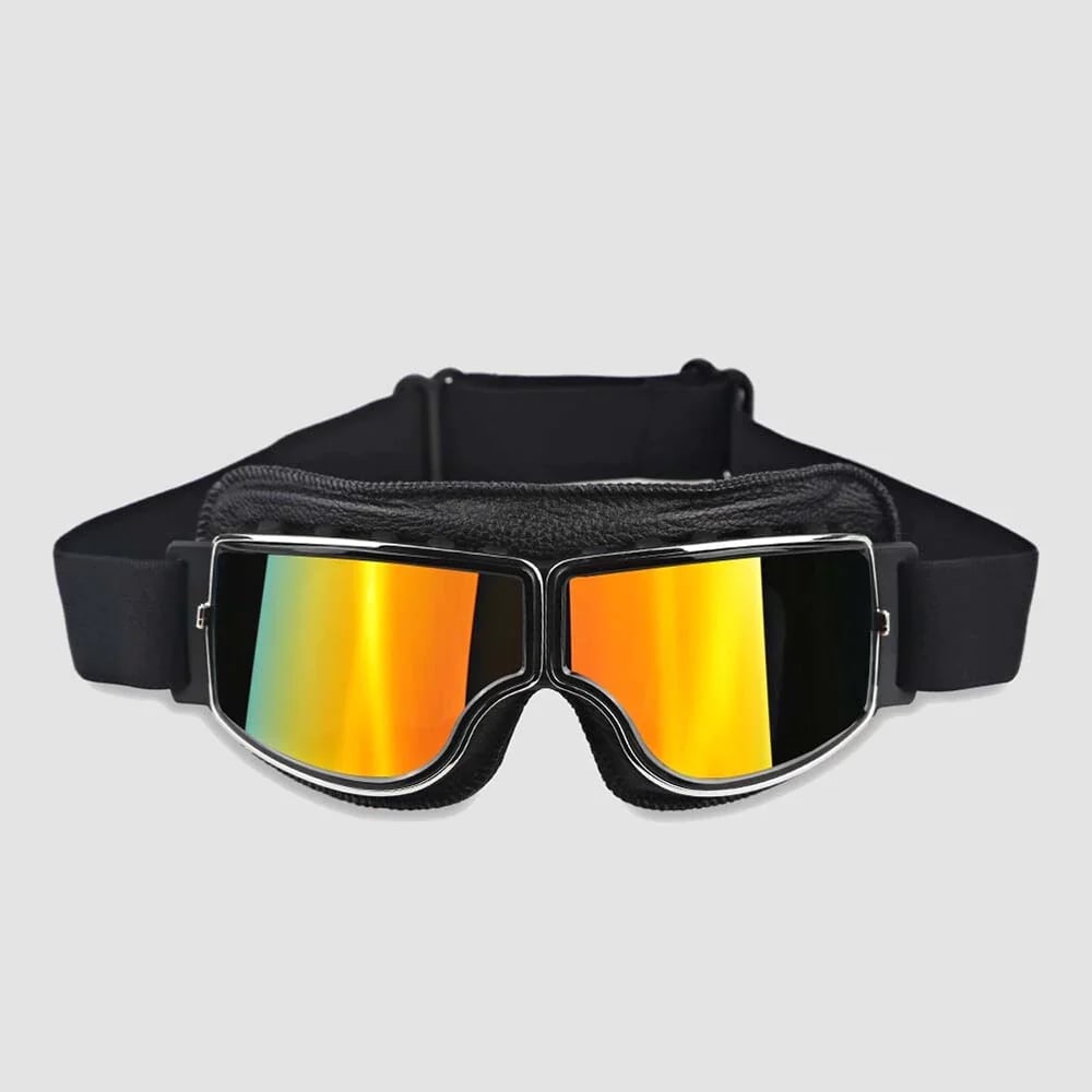 RetroGoggles Vintage Motorradbrille | UV-Schutz | Stoßfest & Verstellbar | 50% Rabatt