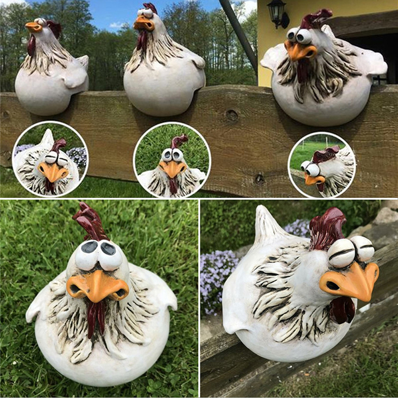 1+1 GRATIS | ChickenDeko - Garten Großäugige Hühnerstatuen