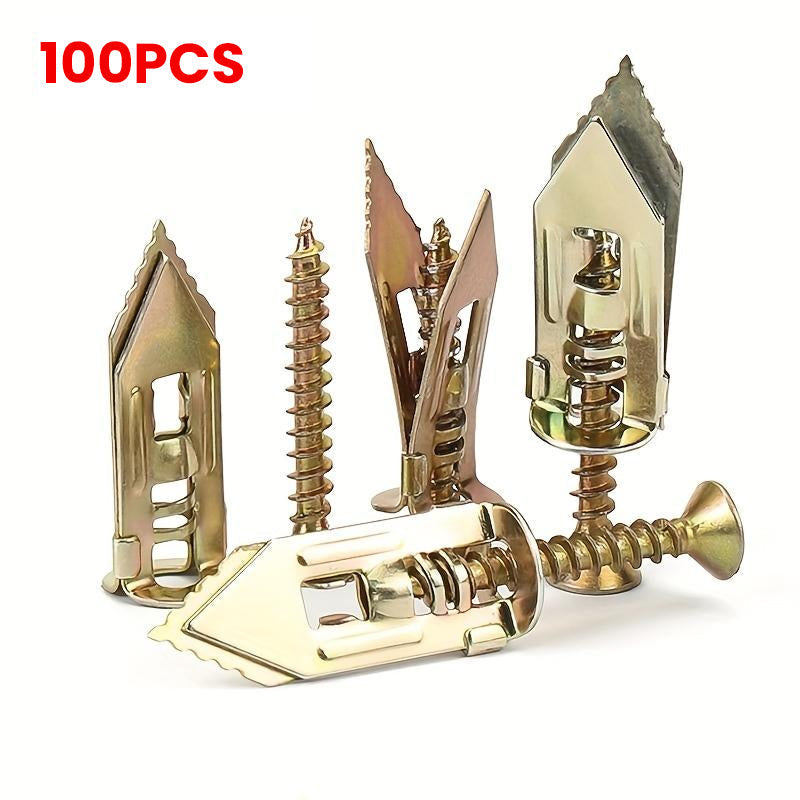 FixSecure - Spreizdübel für Trockenbau + hochfeste Zinkschrauben (100er-Pack)