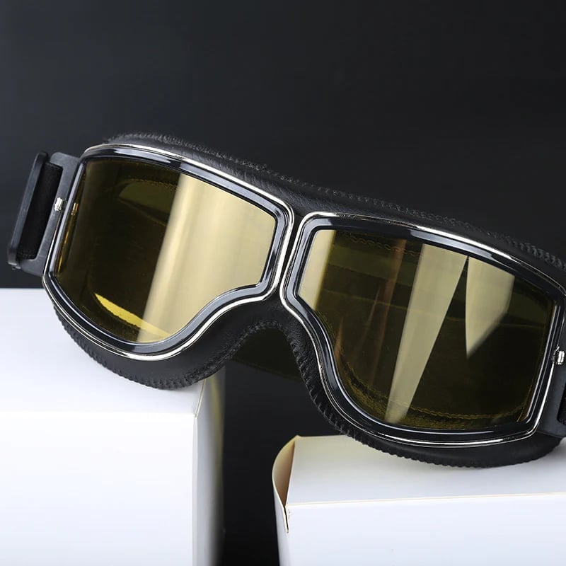 RetroGoggles Vintage Motorradbrille | UV-Schutz | Stoßfest & Verstellbar | 50% Rabatt
