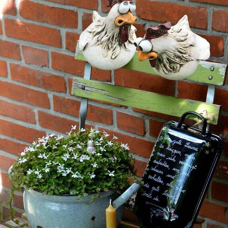 1+1 GRATIS | ChickenDeko - Garten Großäugige Hühnerstatuen