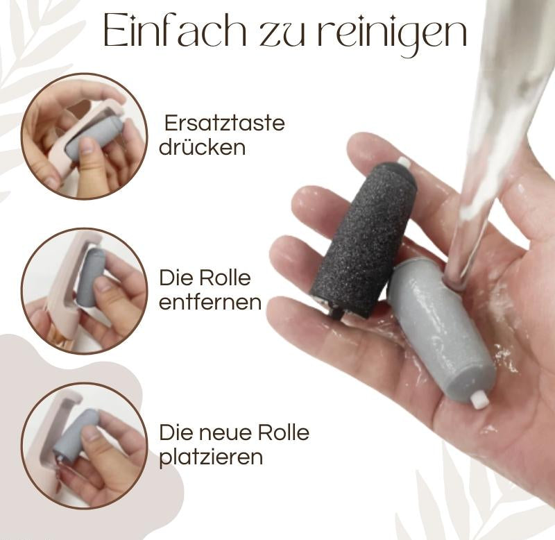 CallusPro™ | Elektrischer Hornhautentferner | Quarz-Kristallrollen | LED-Licht | Wasserdicht