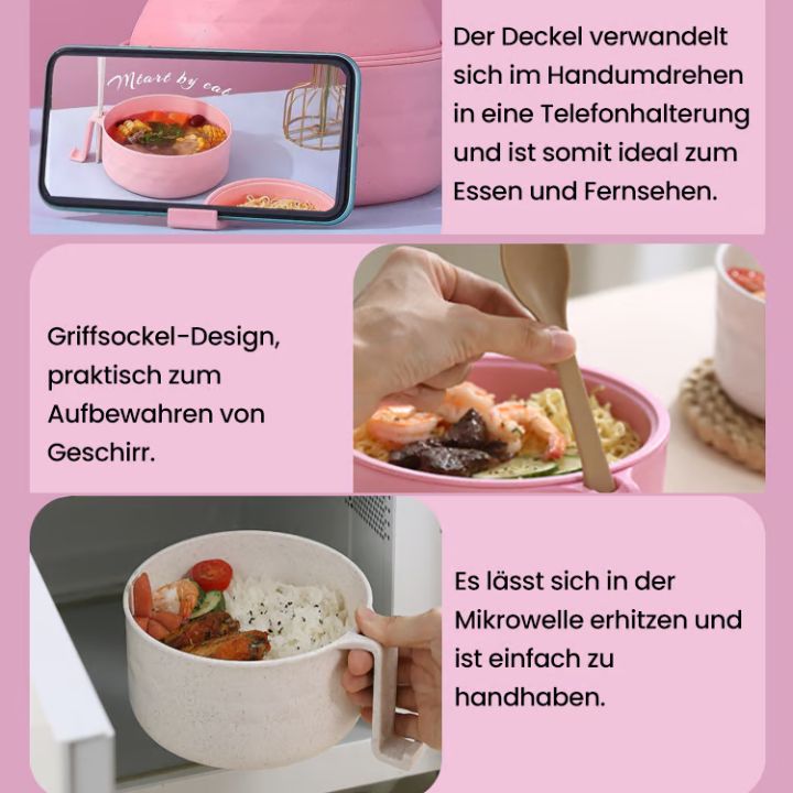 Mikrowellen-Ramen-Schüssel mit Sieb für einfaches Kochen