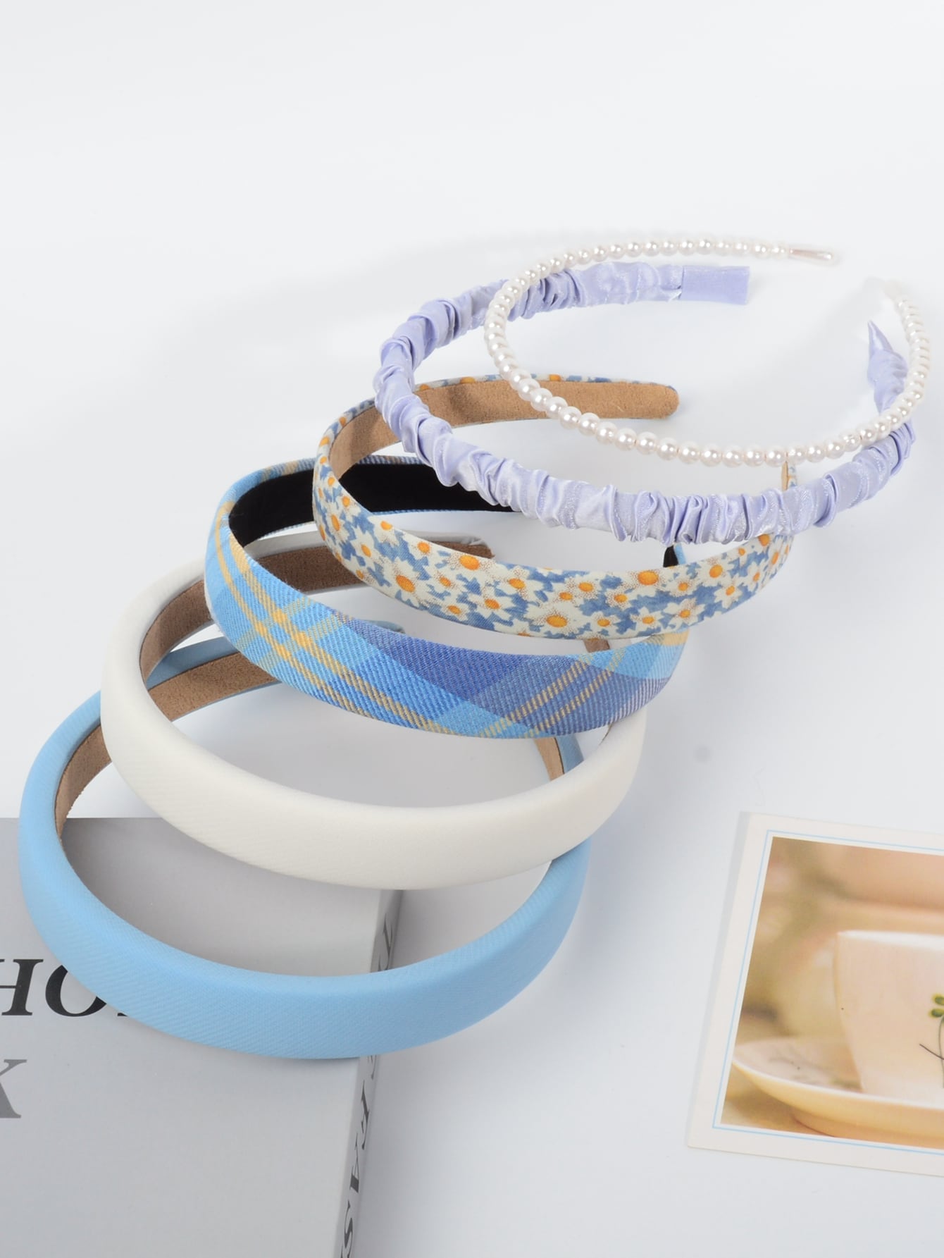 6 Stücke Stirnband mit Kunstperle Dekor