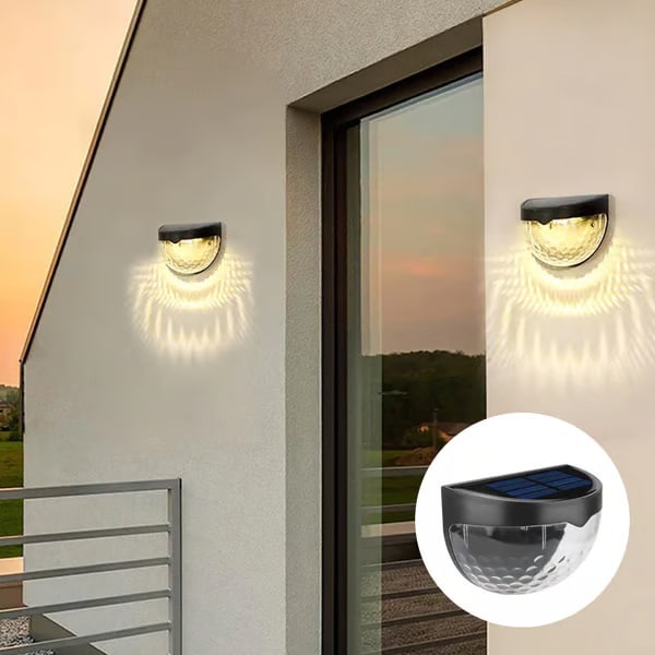 1+1 GRATIS | HaloCryst - LED Halbkreis Stufenleuchte Wandleuchte Zaunleuchte