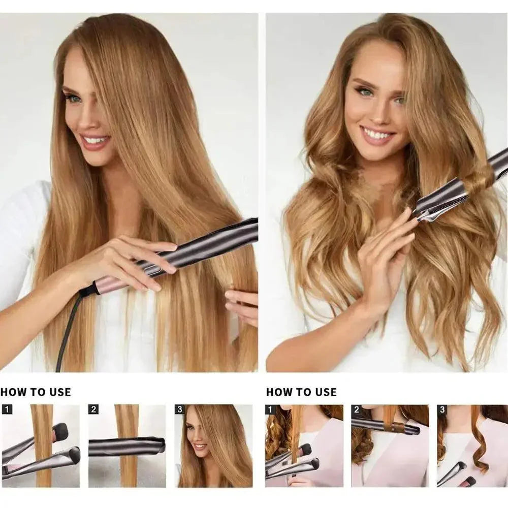Azure™ 2-in-1 Hairstyler | Glätteisen & Lockenstab in einem | Keramikbeschichtung | Anti-Frizz Technologie