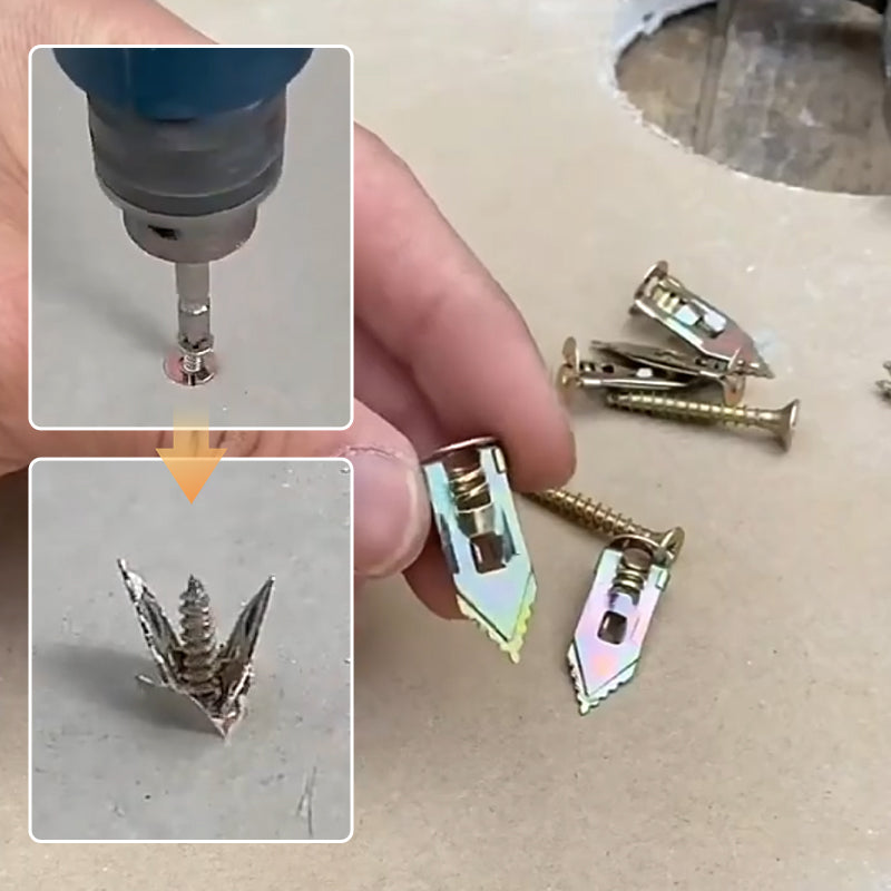 FixSecure - Spreizdübel für Trockenbau + hochfeste Zinkschrauben (100er-Pack)