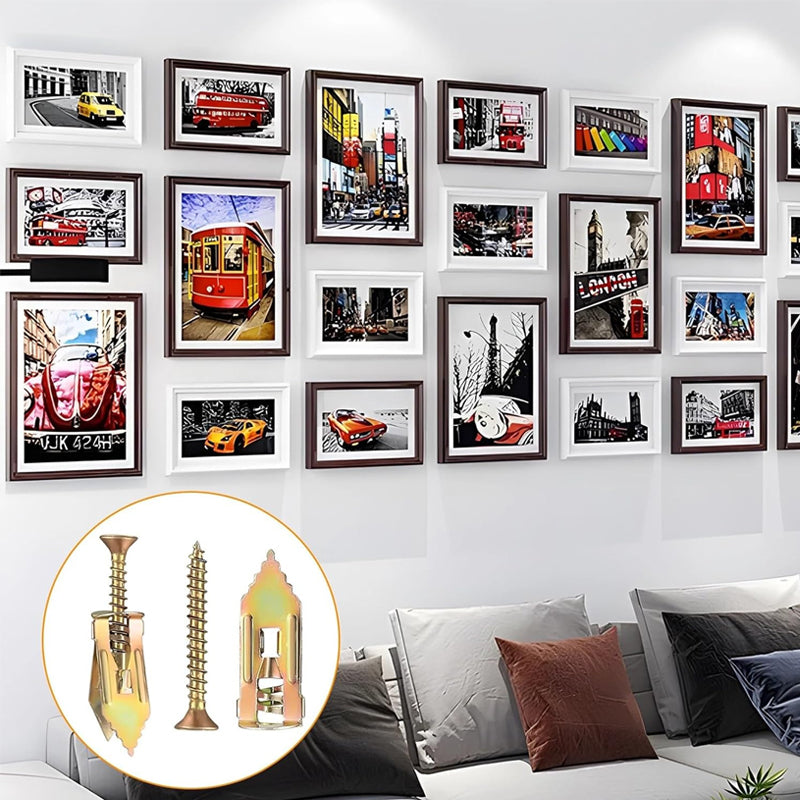 FixSecure - Spreizdübel für Trockenbau + hochfeste Zinkschrauben (100er-Pack)