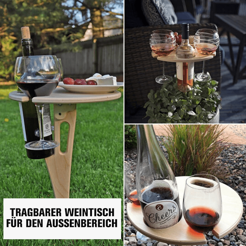 WeinTrager™ Tragbarer Weintisch für den Außenbereich | 50% RABATT