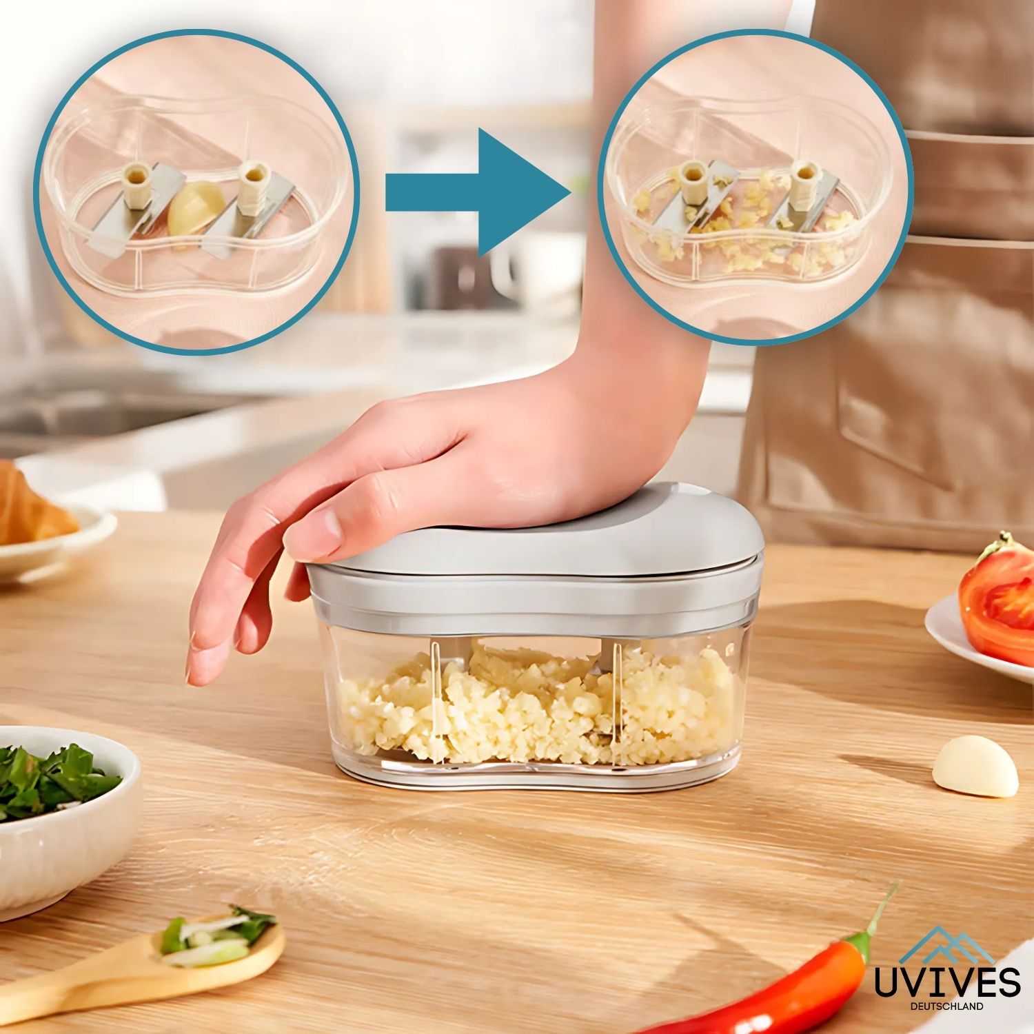 GrindWhiz™ - Handbetriebener Lebensmittelzerkleinerer und Gewürzzubereiter