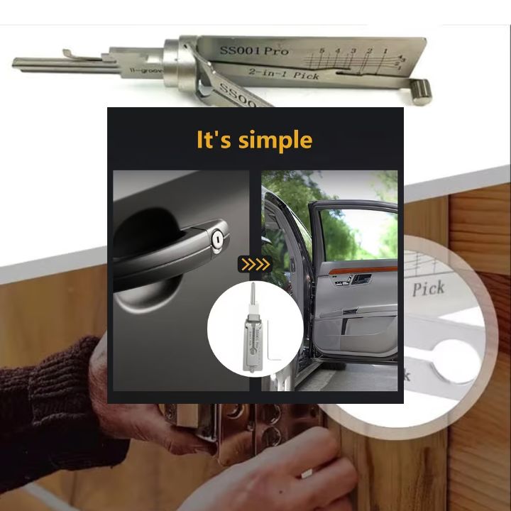 Edelstahl Decoder Werkzeug | 2-in-1 Lockpick & Decoder | Schlosserbedarf