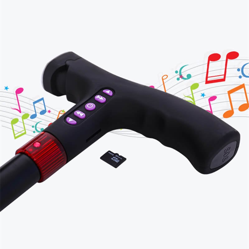 SmartCane™ Intelligenter Gehstock | Sturzalarm, LED-Licht & Radio | Höhenverstellbar