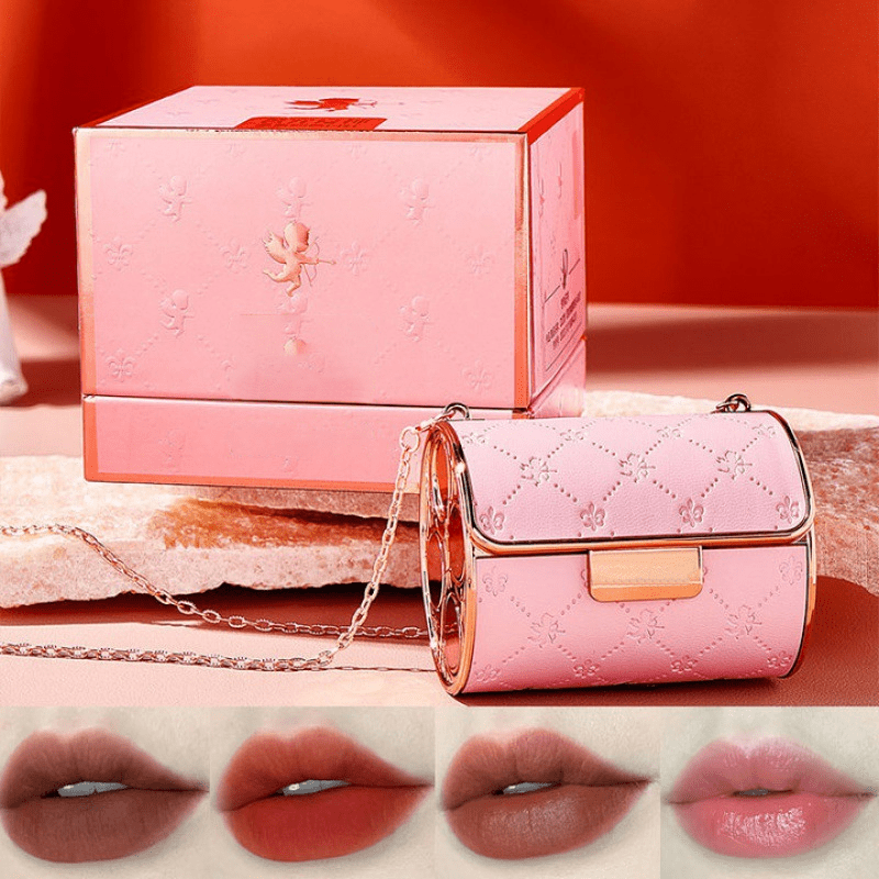 GlossBag™ - Samt-Matte Lippenstift-Set mit Kettenbeutel
