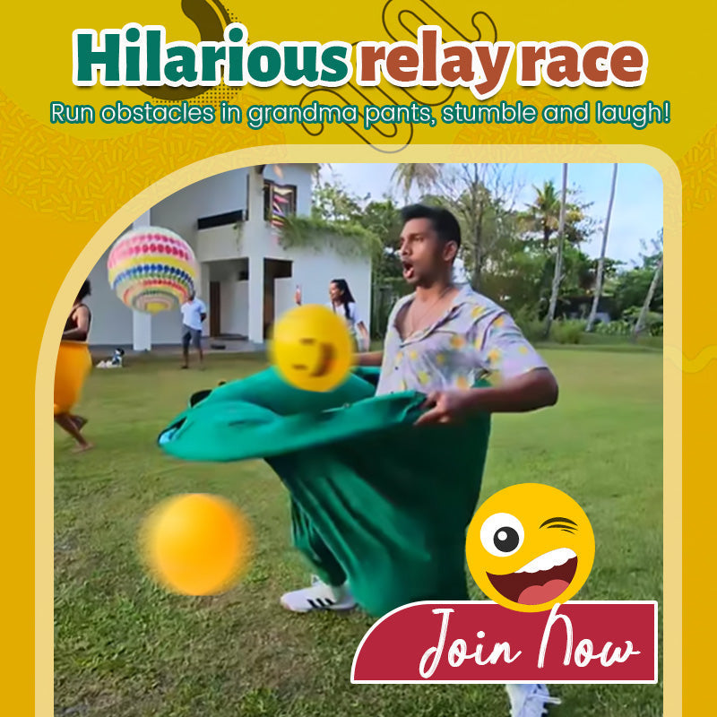 Outdoor-Fangspiel mit Riesenhose für Gruppenspaß + 1 Paar Hosen + 2 Bälle