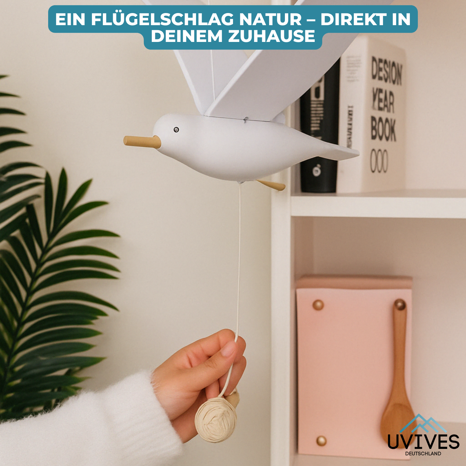 SkyGull™ – Handgeschnitzte Möwe mit flatternden Flügeln