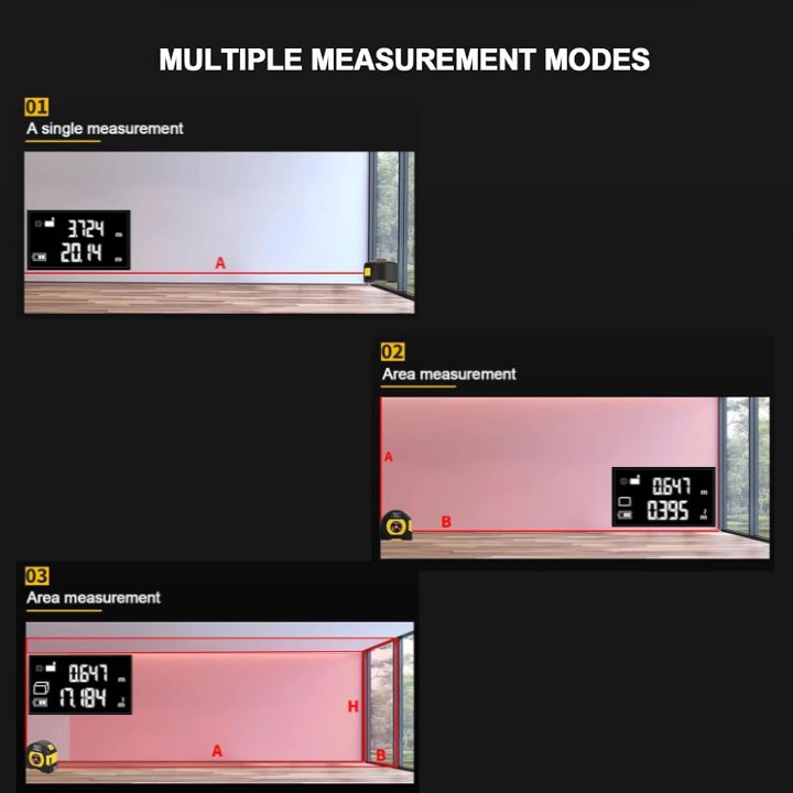 3-in-1 Laser-Maßband – Digital, infrarot & klassisch in einem Tool