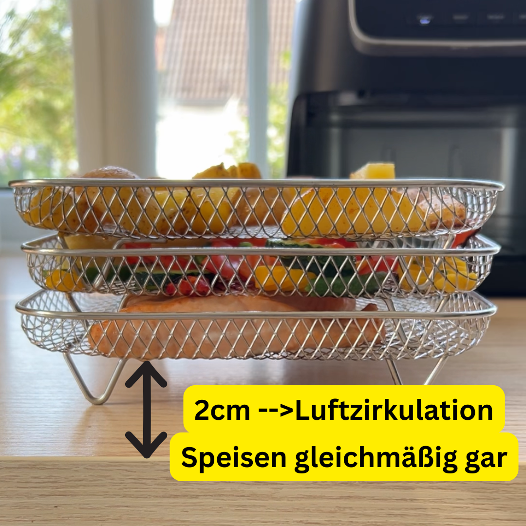 Stapelbare Körbe für Heißluftfritteusen – Mehr Platz, Perfekte Garergebnisse