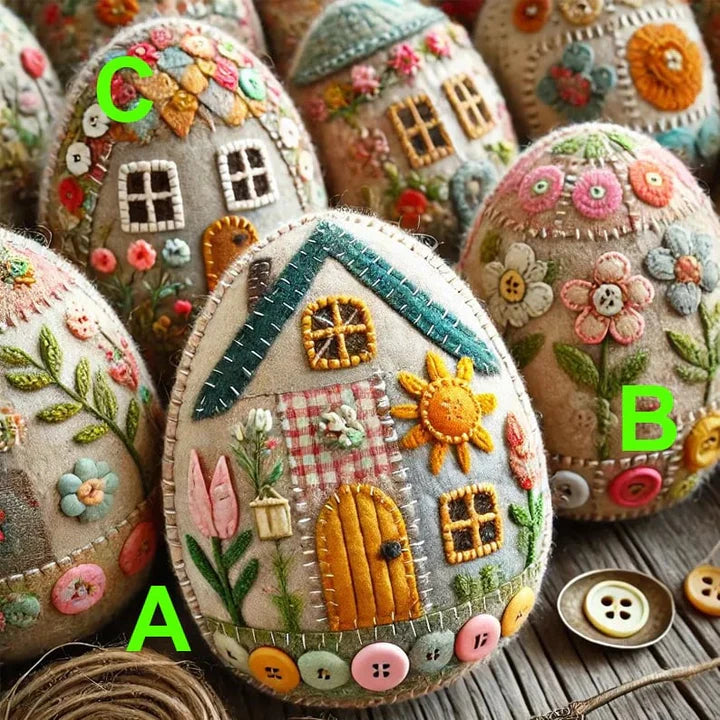 1+1 Gratis | EggCraft™ Patchwork-Filz-Eierhaus-DIY-Kit