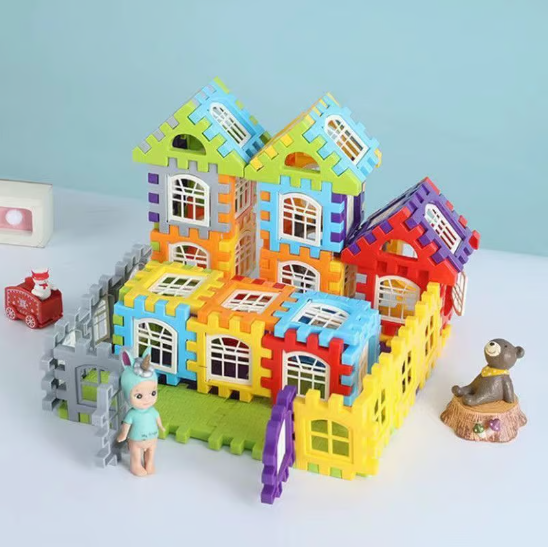 Montessori Bausteine | Kreatives Lernspielzeug | Klick-System | Fördert Fantasie & Feinmotorik