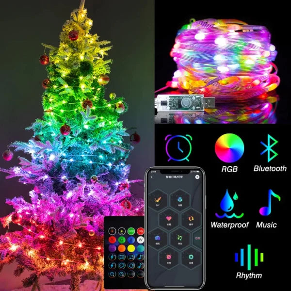 XmasTree™ - RGB-Weihnachtsbaumlichter mit intelligenter Bluetooth-Steuerung (50% RABATT)