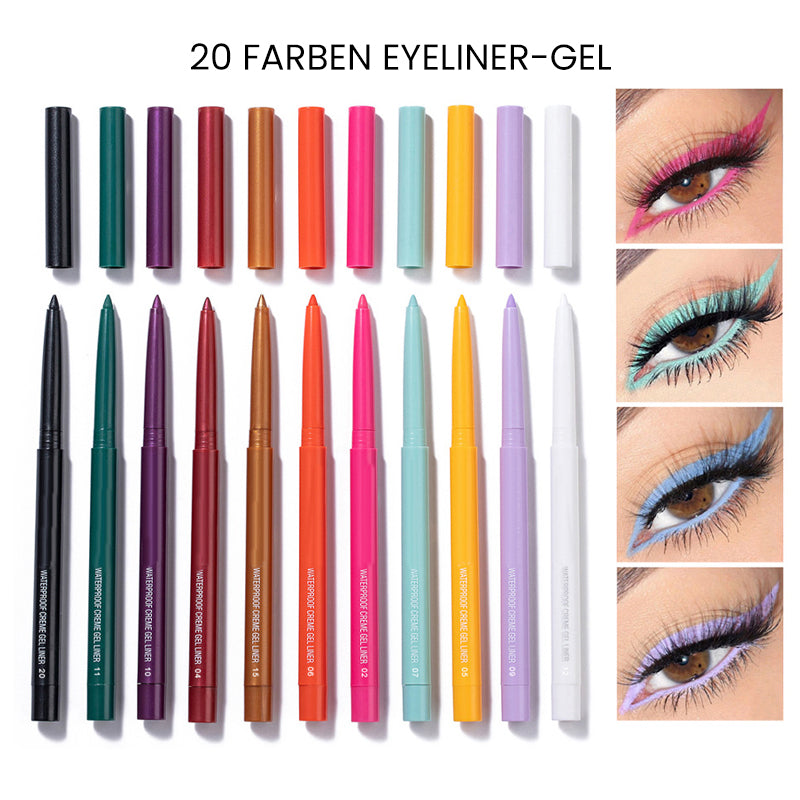 ColorGlam - 20 Stück Farbiges Eyeliner-Stift-Set | 50% RABATT