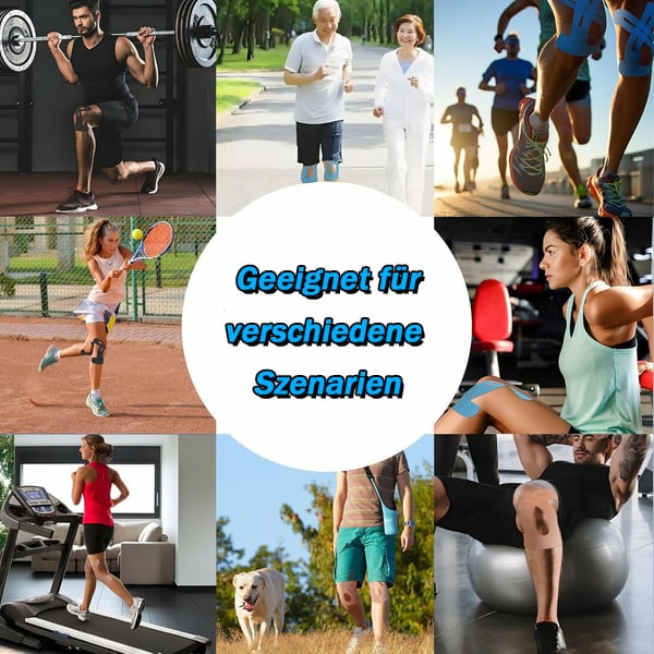 Knietape vorgeschnitten | Flexify™ Muskelpflaster | Starke Unterstützung | Hautfreundlich & Atmungsaktiv | 10+10 Gratis