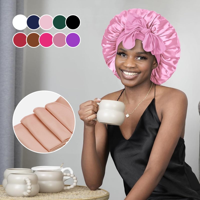 1+1 Gratis | SilkSleep™ Schlafhaube | Gegen Haarbruch & Frizz | Seidig, Atmungsaktiv & Feuchtigkeitsspeichernd | Für Alle Haartypen