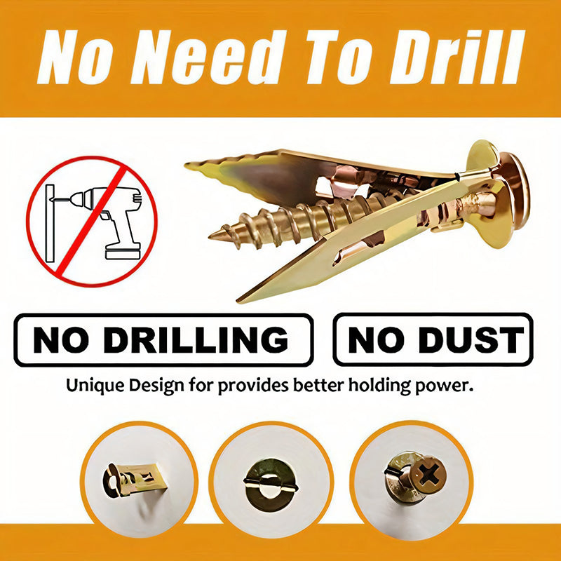 FixSecure - Spreizdübel für Trockenbau + hochfeste Zinkschrauben (100er-Pack)