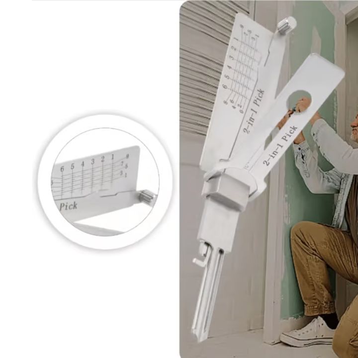 Edelstahl Decoder Werkzeug | 2-in-1 Lockpick & Decoder | Schlosserbedarf