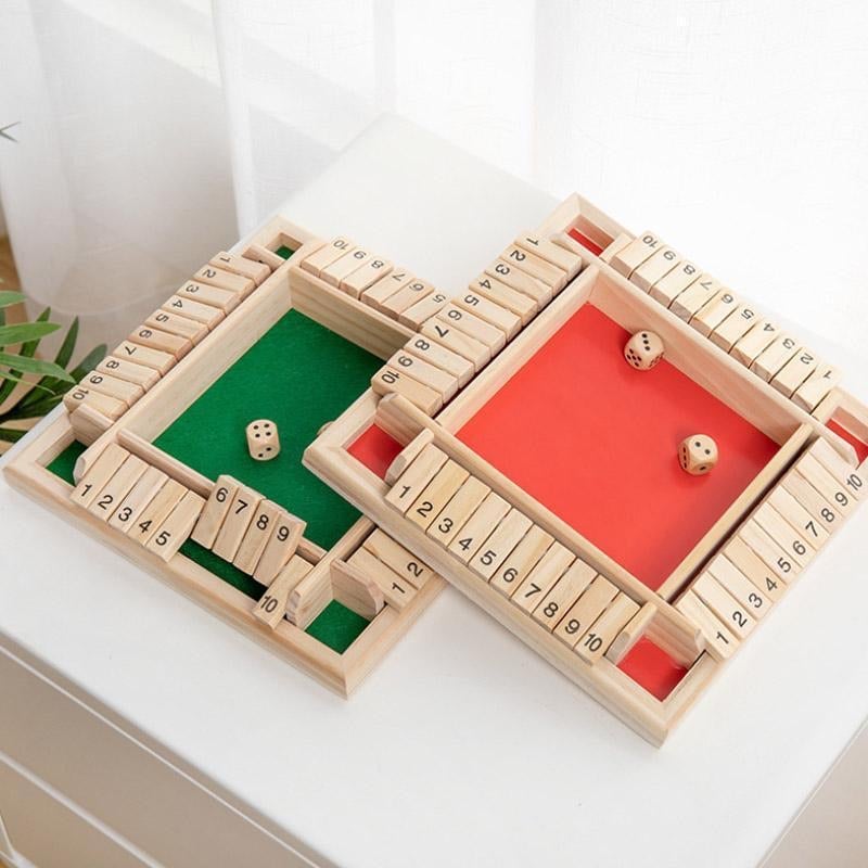 Shut the Box Holzspiel – Traditionelles Würfelspiel für Kinder & Erwachsene