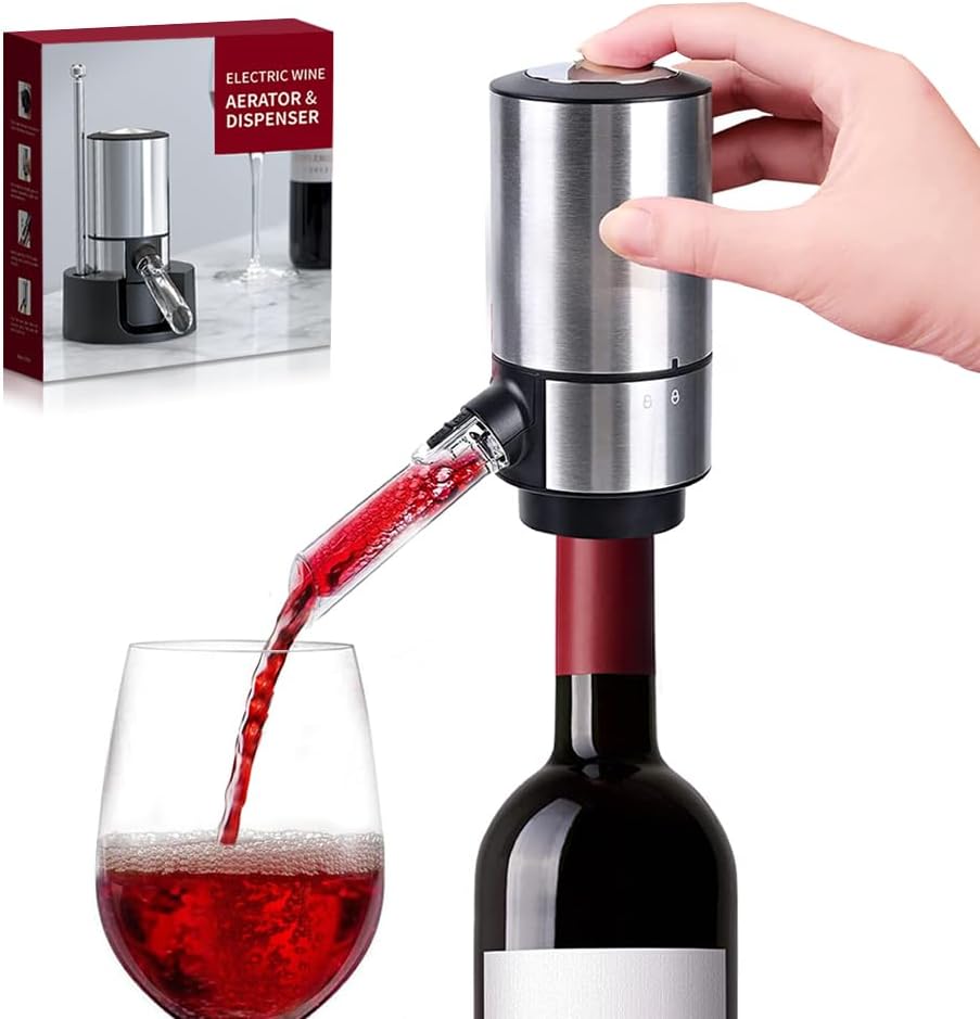 Weinbelüfter 3-in-1 | AeriBlend™ Aufbewahrung & Spender | Elegantes Design | Einfach per Knopfdruck