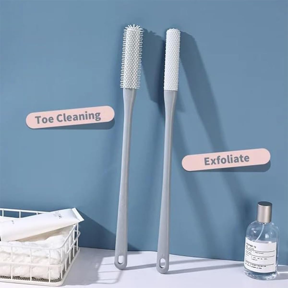 Fußschrubber & Zehenreinigungsbürste | Langer Stiel | 2-in-1 Reinigung & Peeling