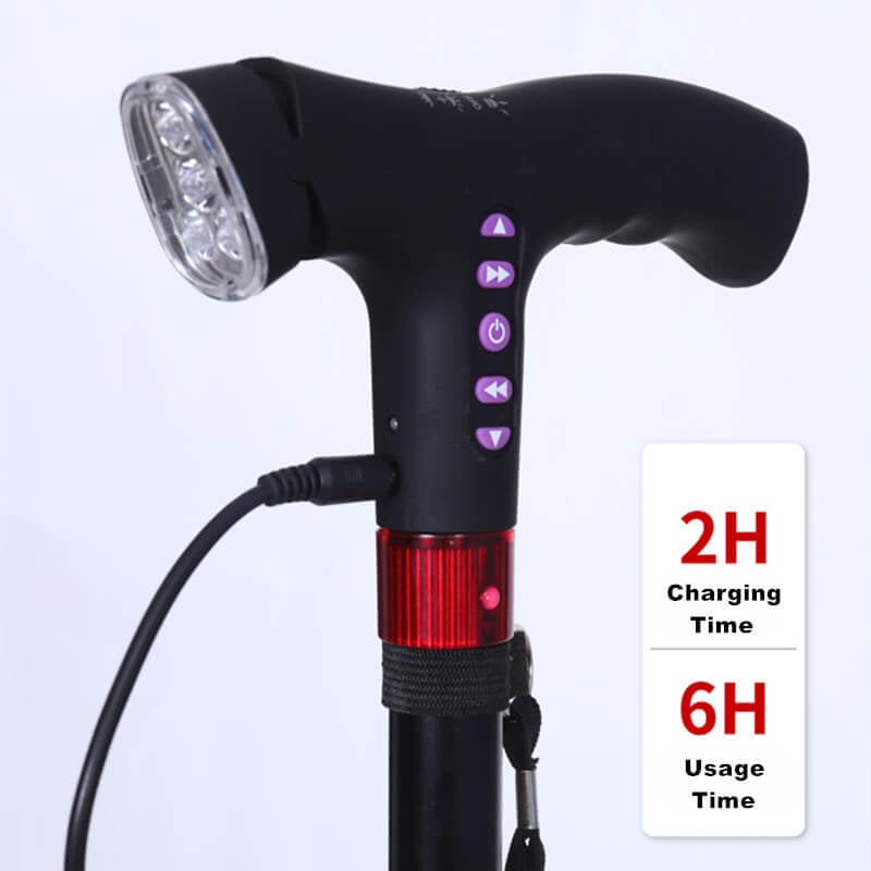 SmartCane™ Intelligenter Gehstock | Sturzalarm, LED-Licht & Radio | Höhenverstellbar