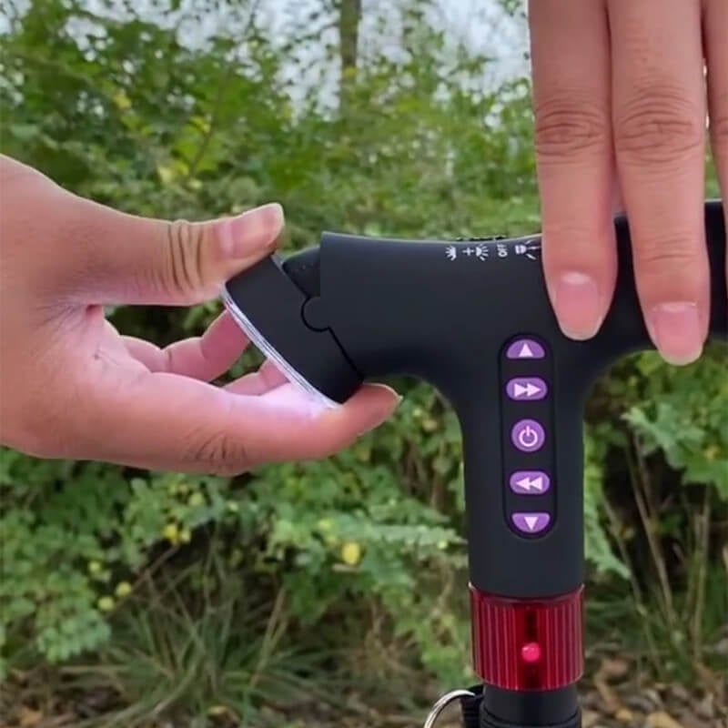 SmartCane™ Intelligenter Gehstock | Sturzalarm, LED-Licht & Radio | Höhenverstellbar