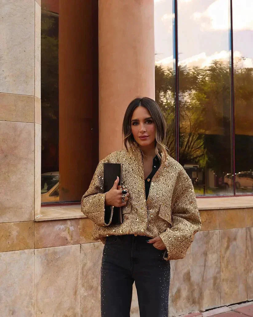 Glimmer™ Modisch schimmernde Jacke für Frauen