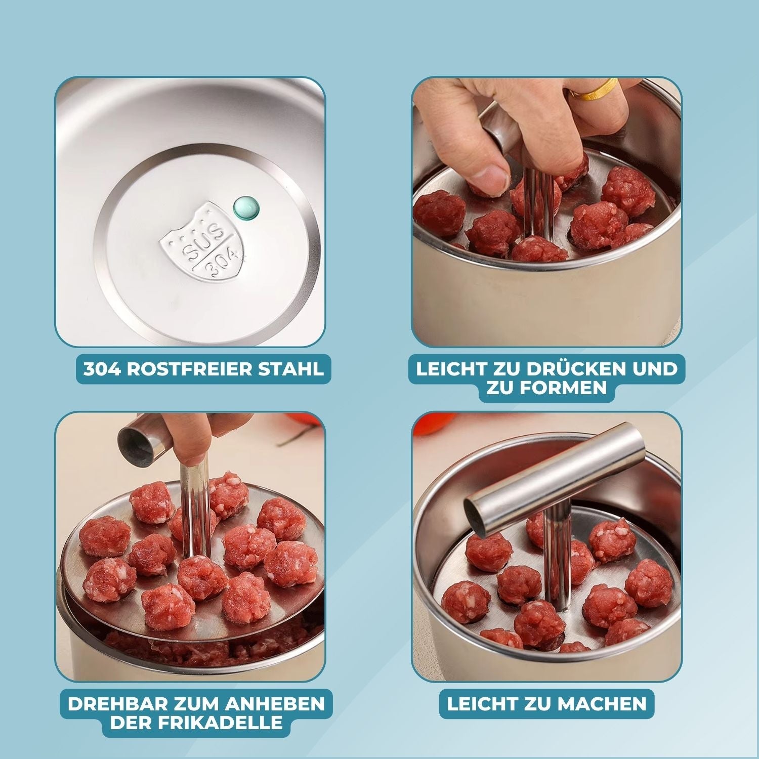 MeatShaper™ - Edelstahl-Frikadellenform für die Küche