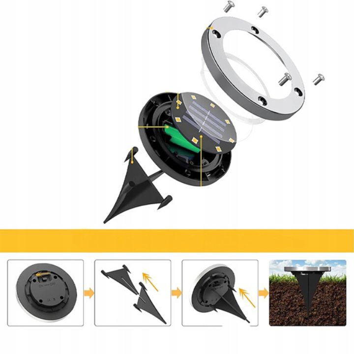 3 Stücke Solar-Bodenleuchten – Elegante Außenbeleuchtung ohne Kabel