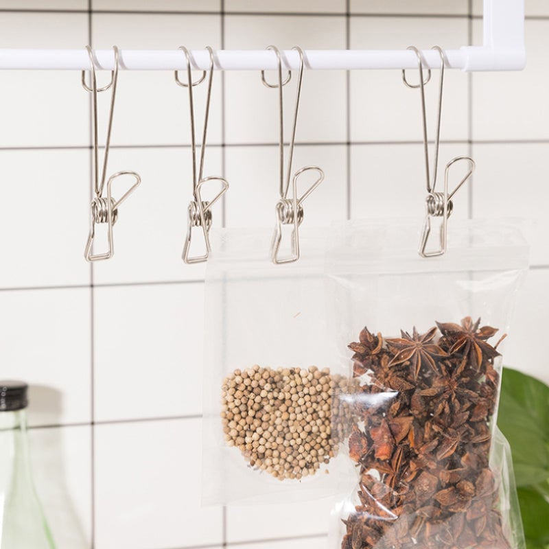 Edelstahl-Langclip mit Haken – (4 Stück/Set) Aufhängen und Versiegeln