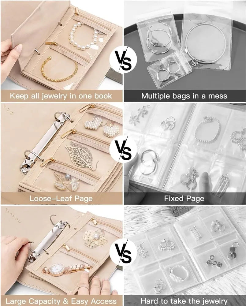 JewelBook™ - Tragbares Schmuckaufbewahrungsbuch aus Leder