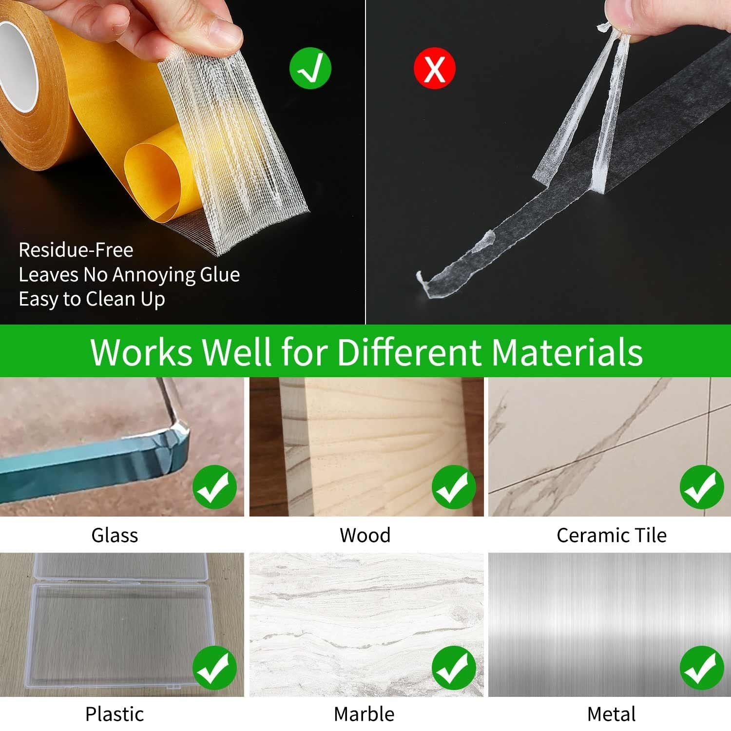 2+1 Gratis | StickPro™ Stark haftendes doppelseitiges Gewebeband