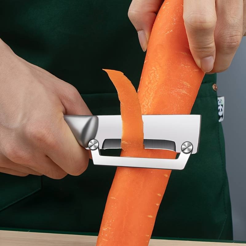 Scharfer Gemüseschäler aus Edelstahl – Für Kürbis, Karotten & sogar Ananas geeignet