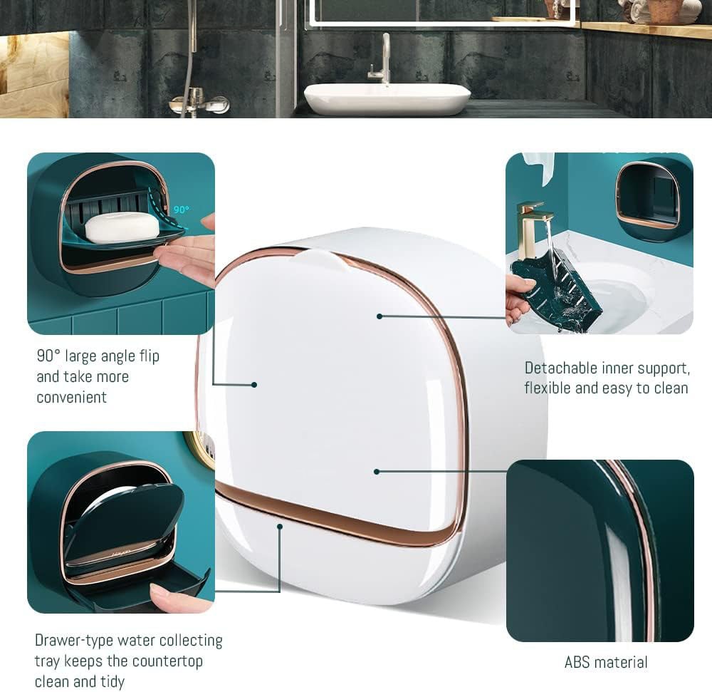 Seifenschale mit Tropfschale | Modernes Design | Praktisch & Längere Haltbarkeit | Kunststof