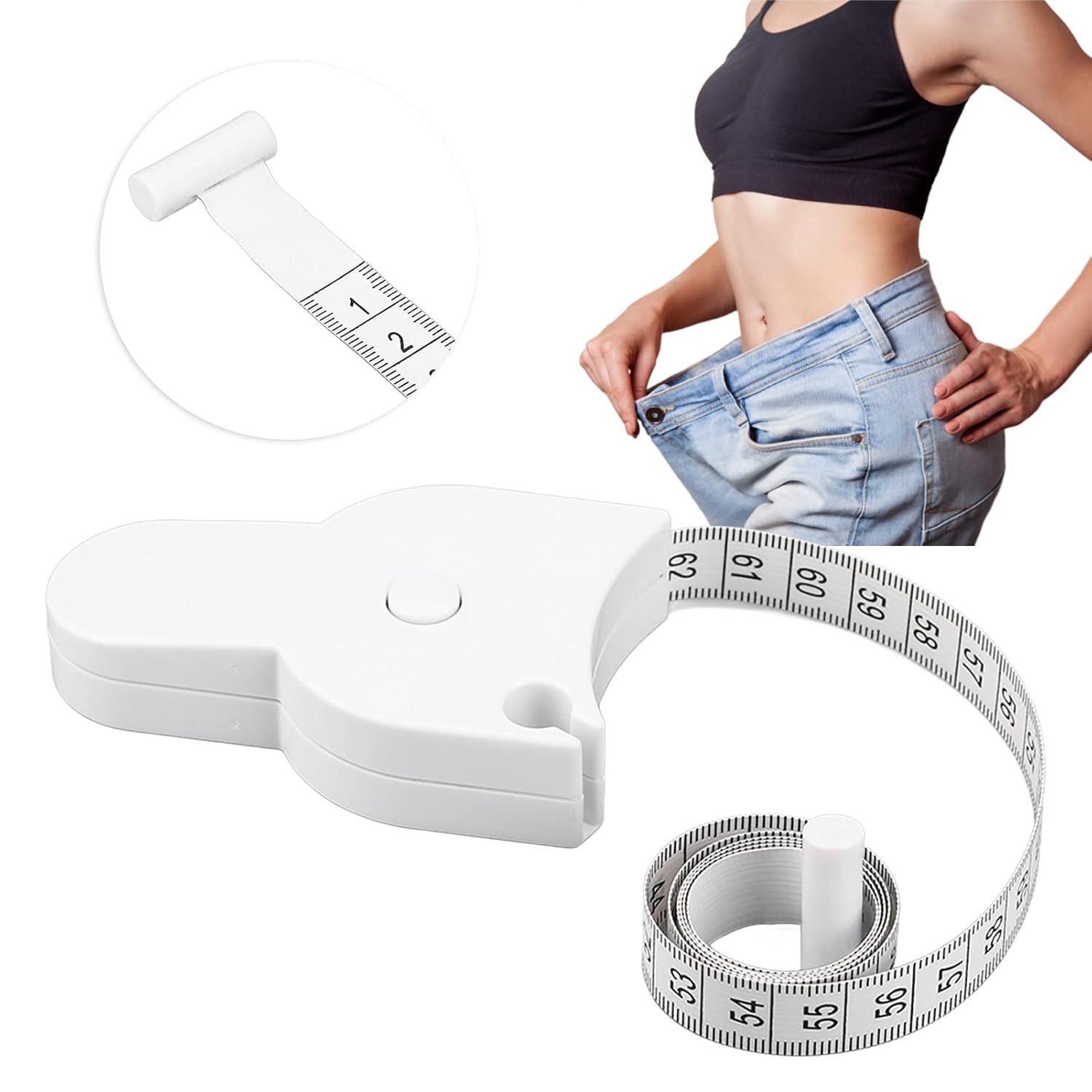 Einziehbares flexibles Lineal mit doppelter Skala