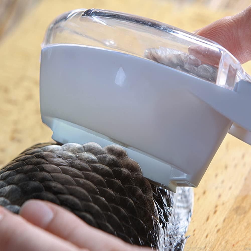 Fischschuppenentferner mit Auffangdeckel – Saubere & effiziente Zubereitung von frischem Fisch