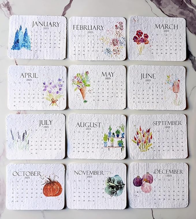 Umweltfreundlicher Pflanzbarer Saatkalender 2025 – Ganzjährig Wachsen